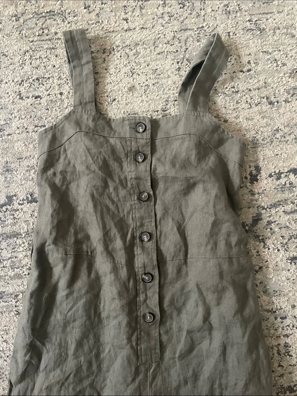Everlane Olive Green The Picnic Linen Jumpsuit